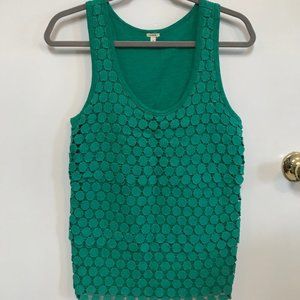 J. Crew Green Lace Tank